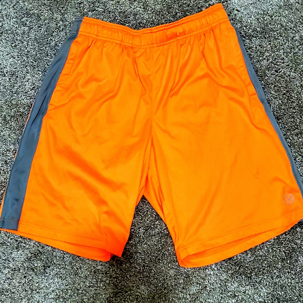 Neon orange gym shorts